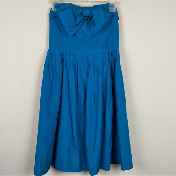 Anthro BHLDN blue batten bow dress 2 by Hitherto - Picture 3 of 12